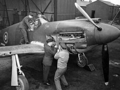RAF Mustang I AG411 at RAF Station Burtonwood England