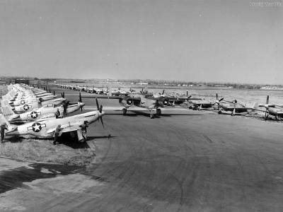 P-51 and PBJ at Inglewood May 1944