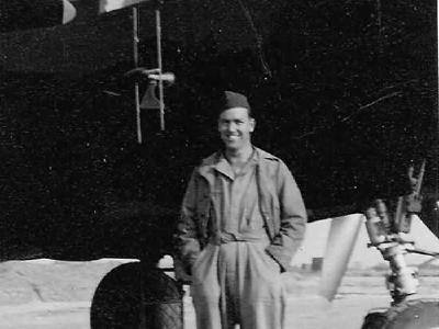 P-61 Black Widow and aircrew member