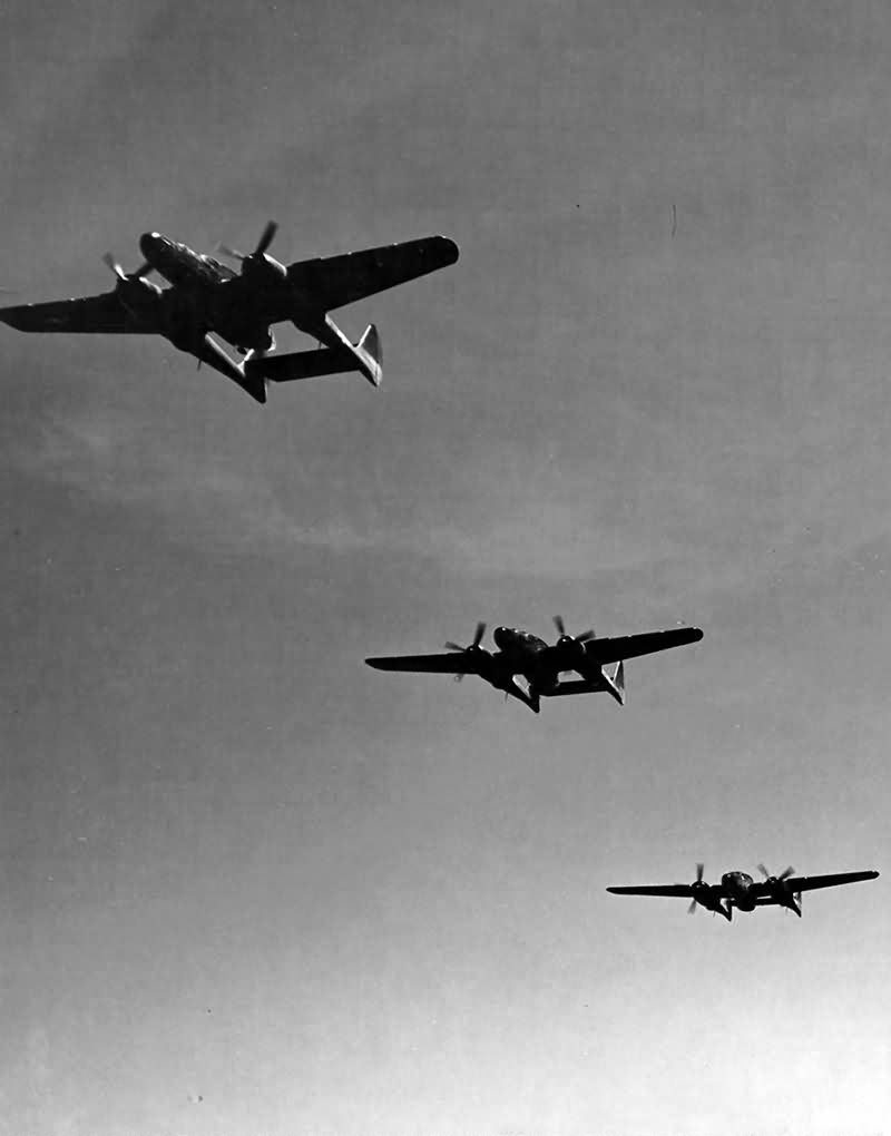 P-61 Black Widow of the 548th Night Fighter Squadron in flight