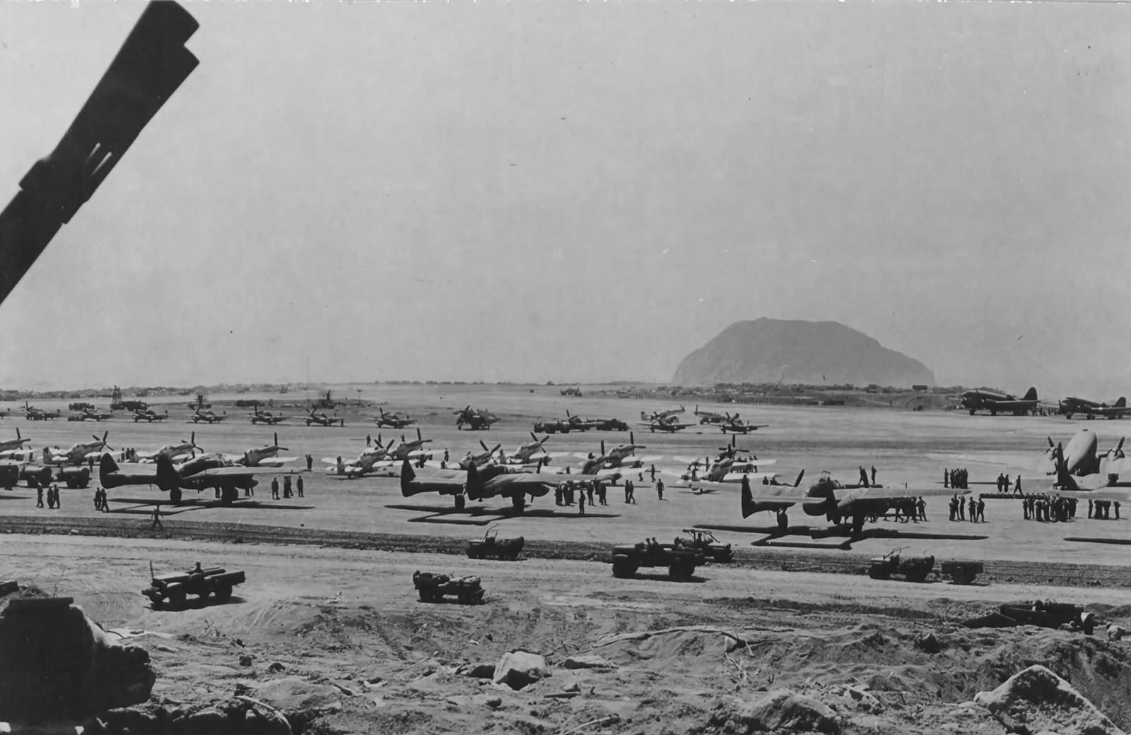 P-61 Black Widows and P-51 Mustangs of the 47th FS 15th FG on Iwo Jima