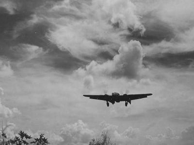 P-61 Black Widow of the 6th NFS landing on Saipan 1944