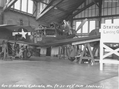 Mechanics working on a P-63 Ephrata, WA July 1944