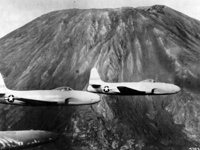 Jet fighters Lockheed YP-80A Shooting Star 44-83028 44-83029 Italy 1945