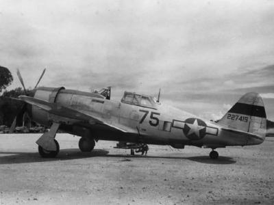 P-47 Thunderbolt black 75 42-27419 of the 80th FG, 90th Fighter Squadron, 10th AF Burma 1944