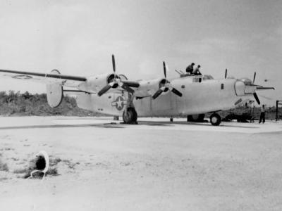 PB4Y-1 Liberator parked on Island