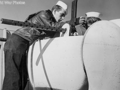 Maintenance on the Erco nose turret of an U.S Navy PB4Y-1 at NAS Norfolk Virginia, 1943 2