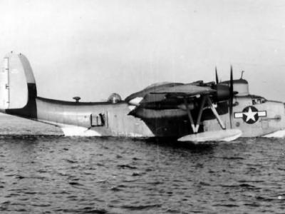 Martin PBM-5 Mariner with search radar housing above the forward fuselage