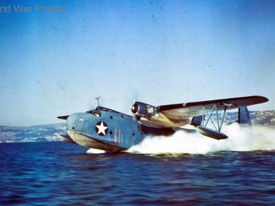 Transport aircraft PBM-3R Mariner taking off 1942/43