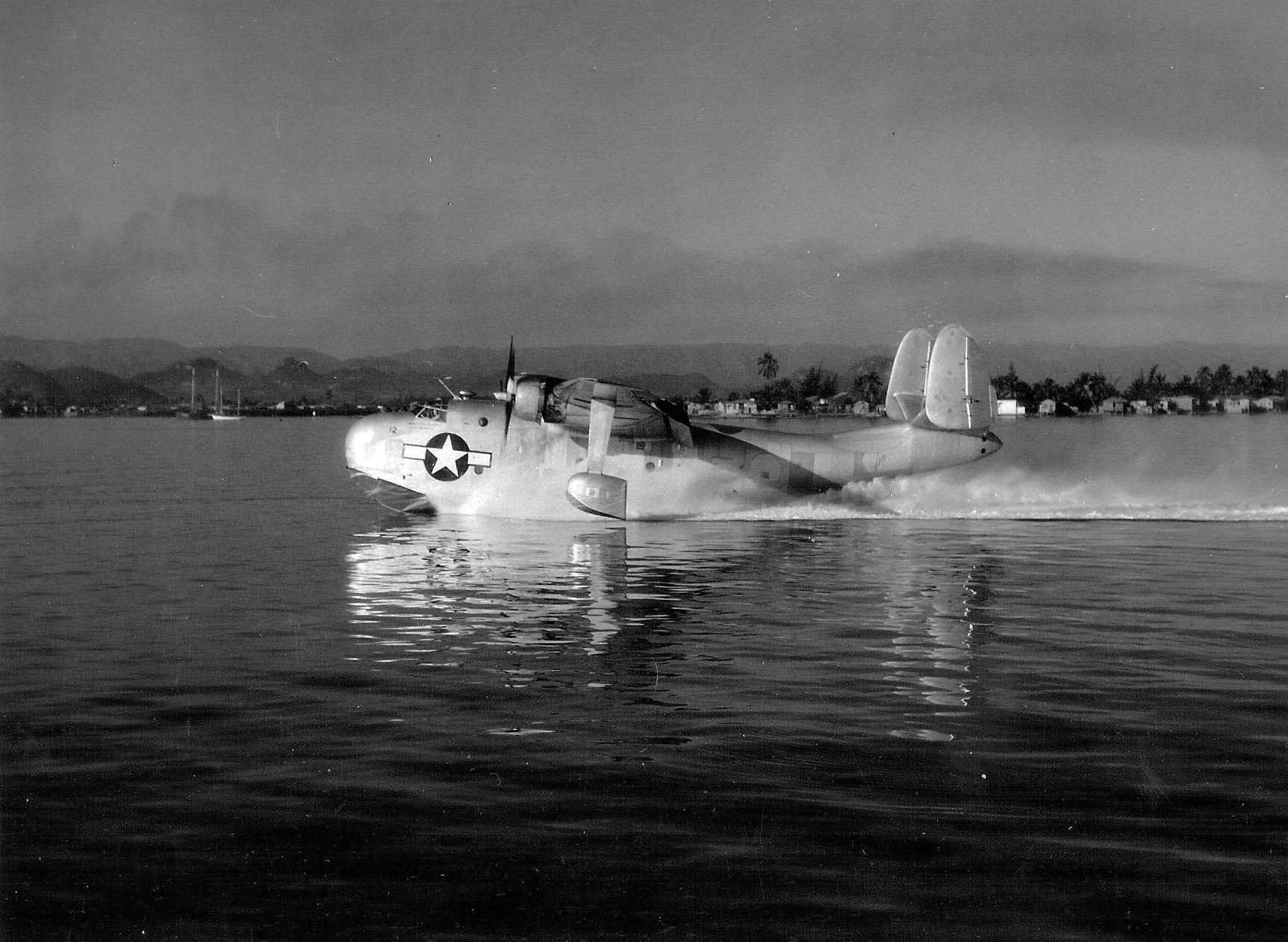 PBM-1 Mariner taxis in the waters off NAS San Juan Puerto Rico 16 July 1945
