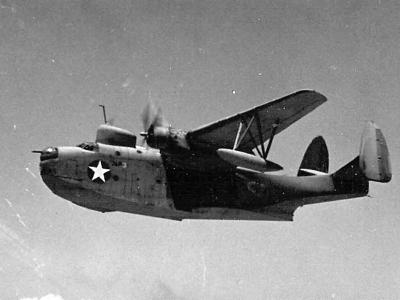 PBM-3 patrol bomber flying boat on mission