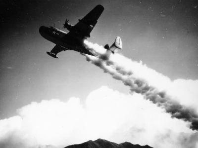 PBM Martin Mariner taking off with JATO