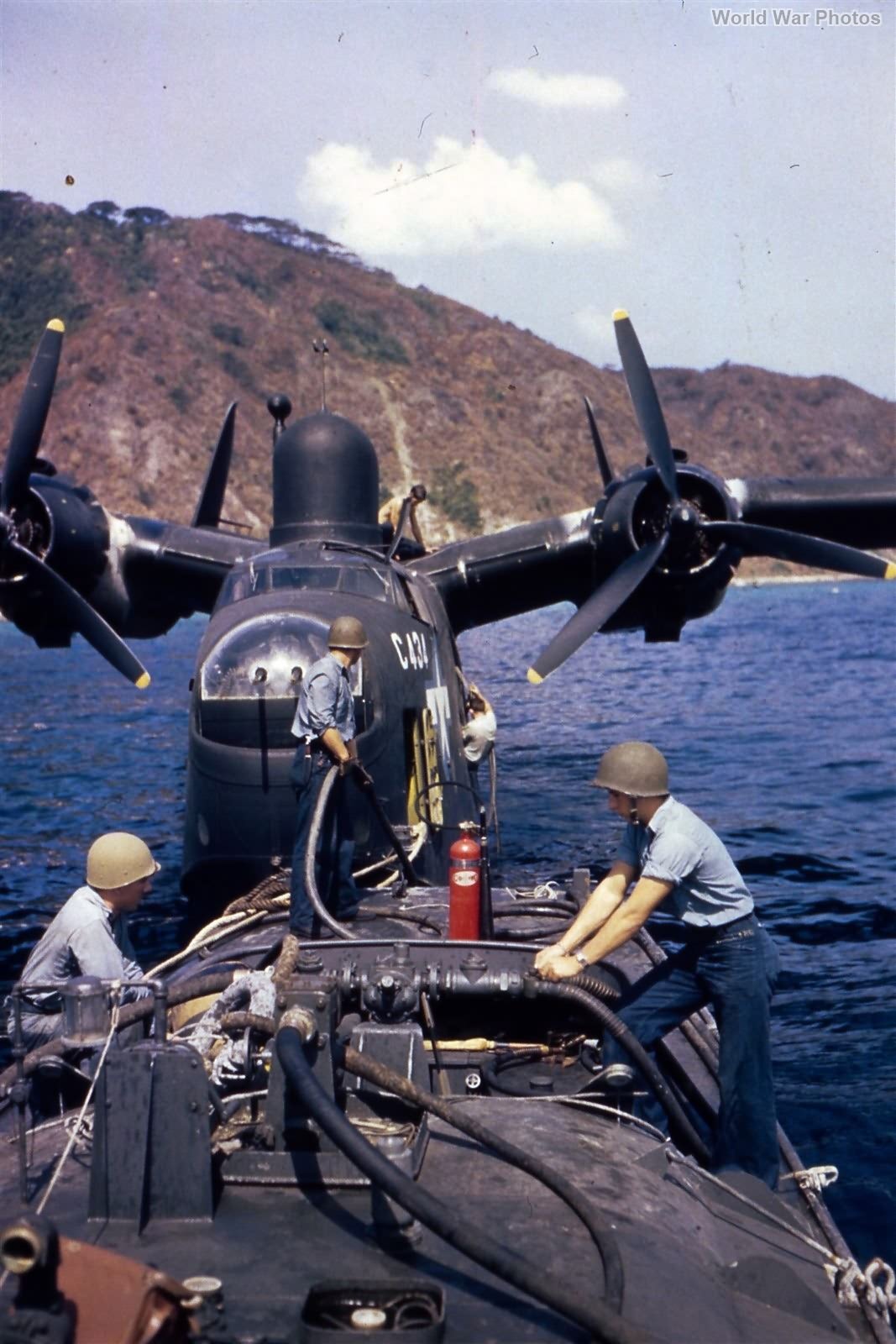 PBM being refueled in the Marianas in early 1945