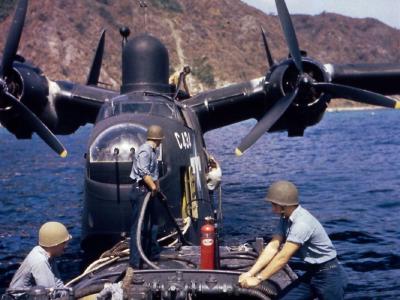 PBM being refueled in the Marianas in early 1945