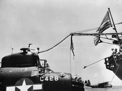Seaplane Tender Refuels PBM Mariner in the Marianas