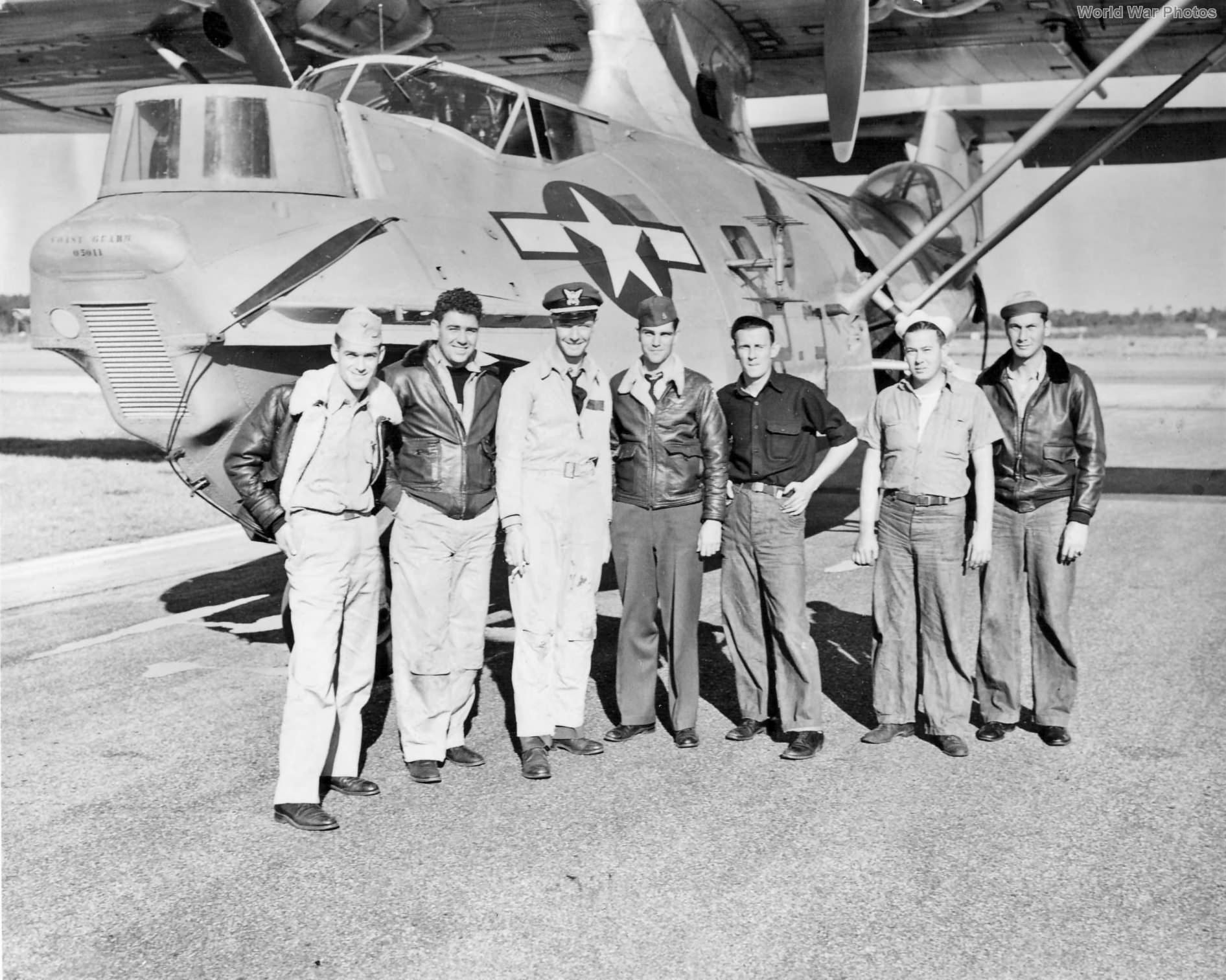 Crew of VP-6 pictured in front of a PBY December 20, 1944