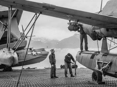 OS2U and PBY-5 of the FAW-4 at Adak 1943