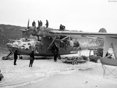 Consolidated PBY-5A of the VP-41 in Aleutian snow 1942