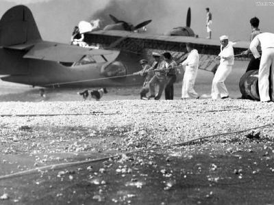 Burning Catalina Pearl Harbor Attack