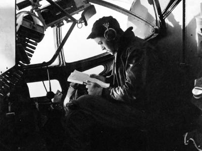 Waist gunner of a PBY Attu July 1943