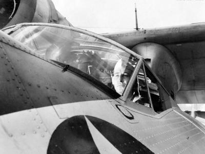 Pilot in cockpit of PBY, NAS Jacksonville June 5 1942 2