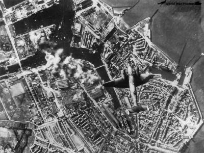 Ventura of No 464 Squadron RAAF Attacking Flushing Holland 1943