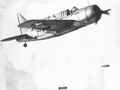 SB2A releasing bombs ’42