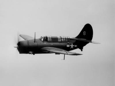 SB2C-3 Helldiver white 6 of VB-87 in flight 12 October 1944