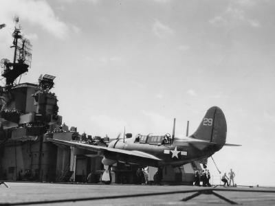 SB2C-3 Helldiver white 29 on USS Ticonderoga 1944