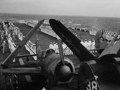 SB2C Helldiver aboard an escort carrier 1944 PTO