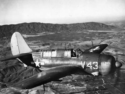 SB2C-1C Helldiver V43 during training flight