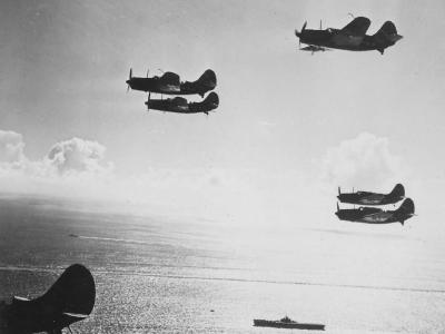 Helldivers return to carrier USS Yorktown