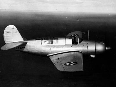XSB2C-1 Helldiver in flight