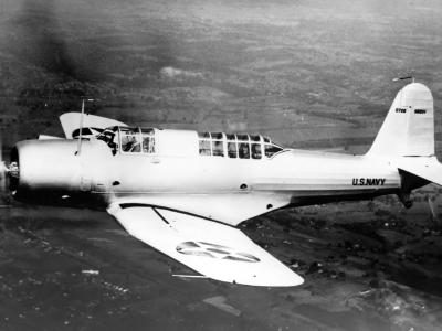 SB2U-1 Vindicator 0726 July 1937 in flight