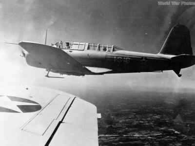 SB2U-3 in flight