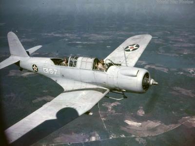 SB2U VMSB-131 in flight
