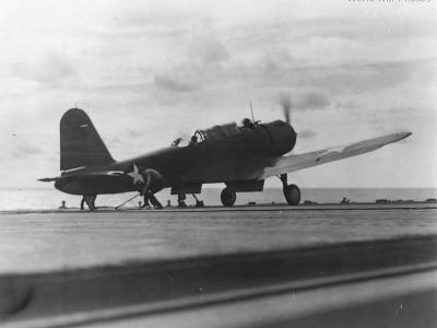 SB2U after Landing on Deck of Carrier