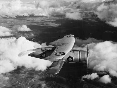 SBC-3 BuNo 0571 3-S-1 of the VS-3 in flight