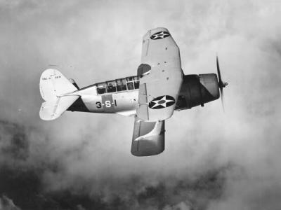 SBC-3 BuNo 0571 3-S-1 of the VS-3 in flight 2
