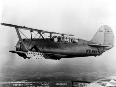 Curtiss XSBC-4 Helldiver BuNo 0582 with dive flaps out