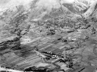 Marine SBD Dauntless white 301 over Luzon Philippines