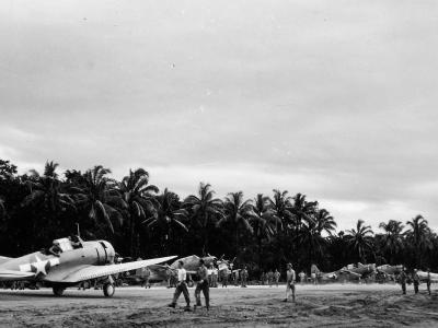 Marine SBD Dauntless white 105 in Solomon Islands 1943