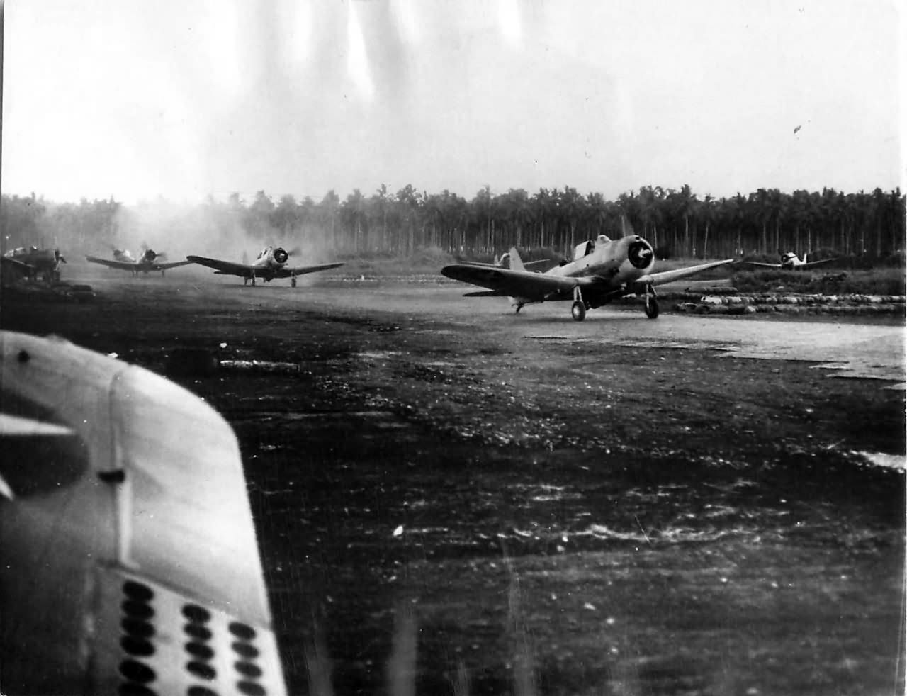 Marine SBD Dauntless leave Henderson Field