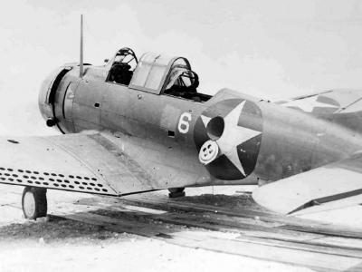 SBD-2 Dauntless white 6 BuNo 2106 at Midway in June 1942