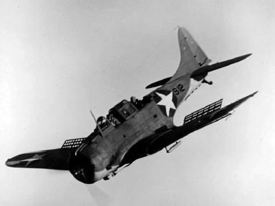 SBD-3 Dauntless with dive flaps extended