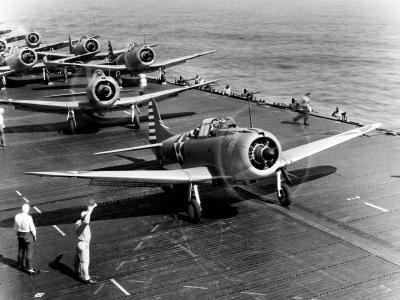 SBD-3 Dauntless of the VB-6 during Wake Island Raid, 24 February 1942