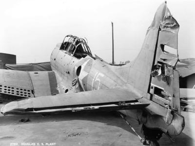 Damaged SBD-3 Dauntless white 15 of the VMSB-132