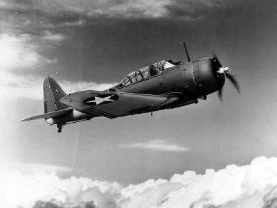 SBD-4 in flight on March 6, 1943