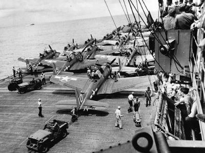 SBD-5 Dauntless of the VB-9 USS Essex (CV-9) during raid on Tarawa 1943
