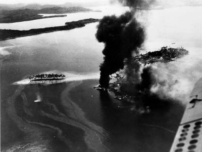 Strike photograph taken from an SBD Dauntless
